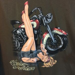 Mens Harley Davidson T Shirt S/S Pin Up Girl XL